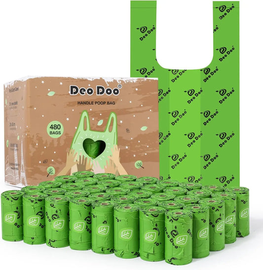 Extra Thick Leak Proof Dog Poop Bags With Handles Rolls