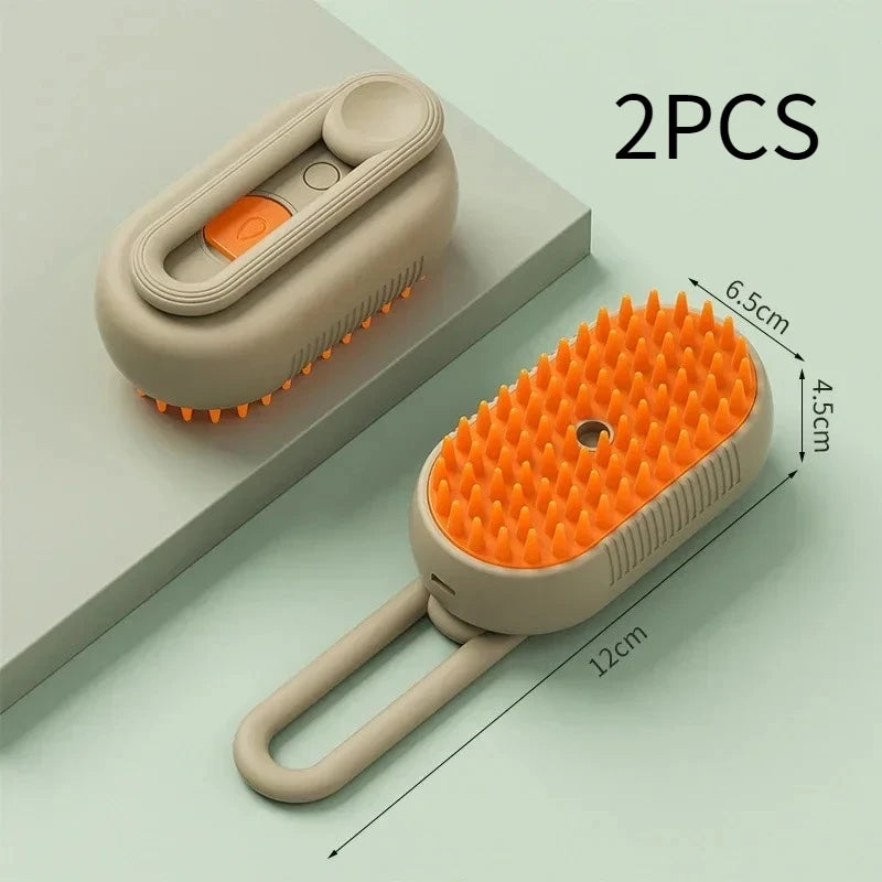 Pet Steam Brush For Cats And Dogs 3 In 1 Hair Removal Grooming