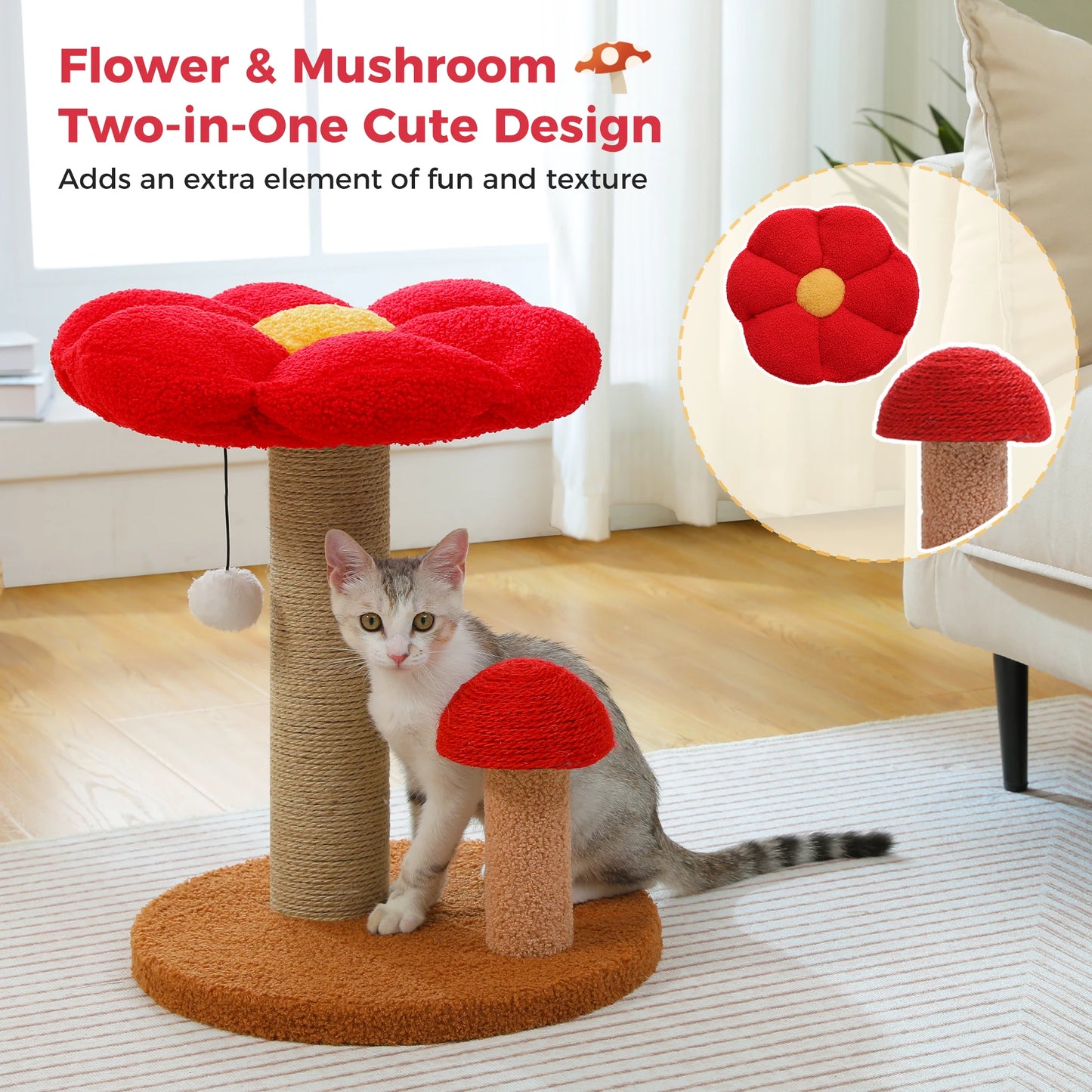 PAWZ Road Cat Scratching Post With Removable Flower Bed