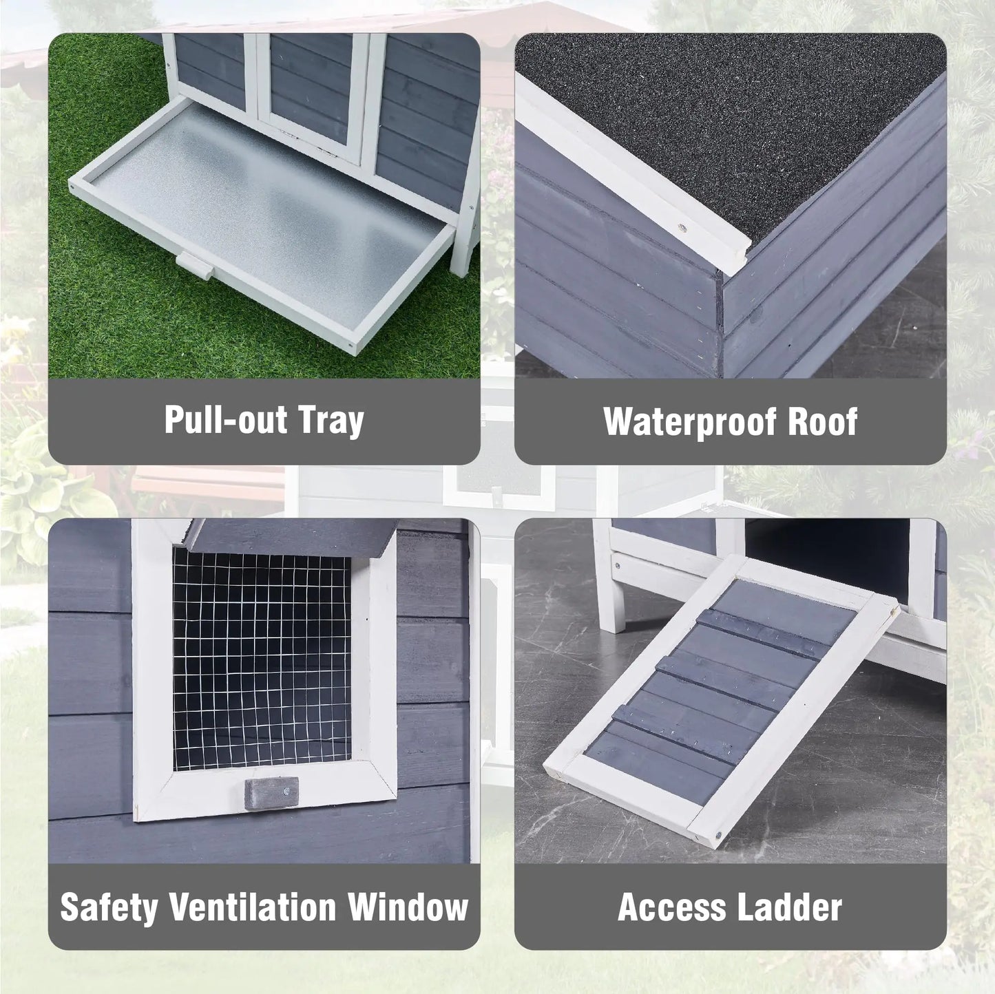 Outdoor Chicken Coop For Four Chickens With Waterproof Roof