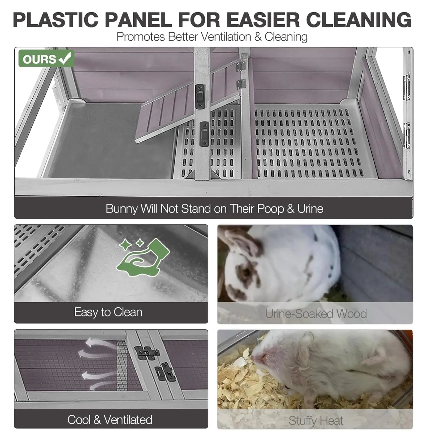 Guinea Pig Cage With Wheels and Anti Chew Ramp Hideouts