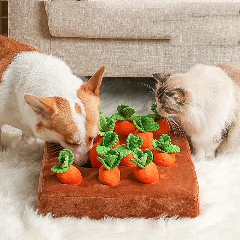 Dog Snuffle Mat Interactive Plush Toy Carrot Radish