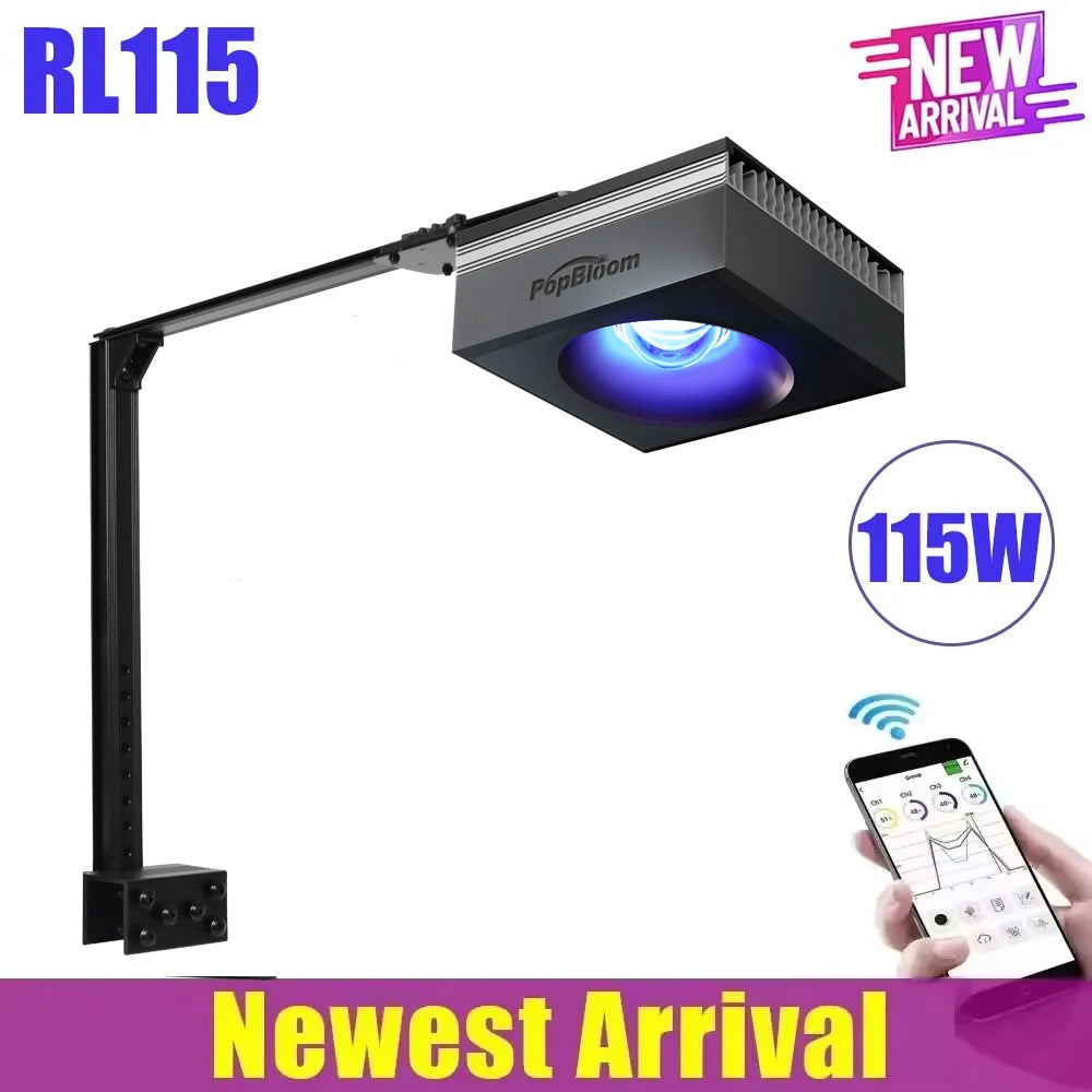 PopBloom RL115 Aquarium LED Light Full Spectrum for Corals