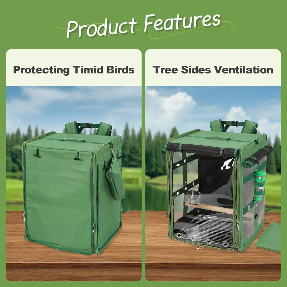 Bird Carrier Travel Cage For Parrots And Cockatoos Backpack Style