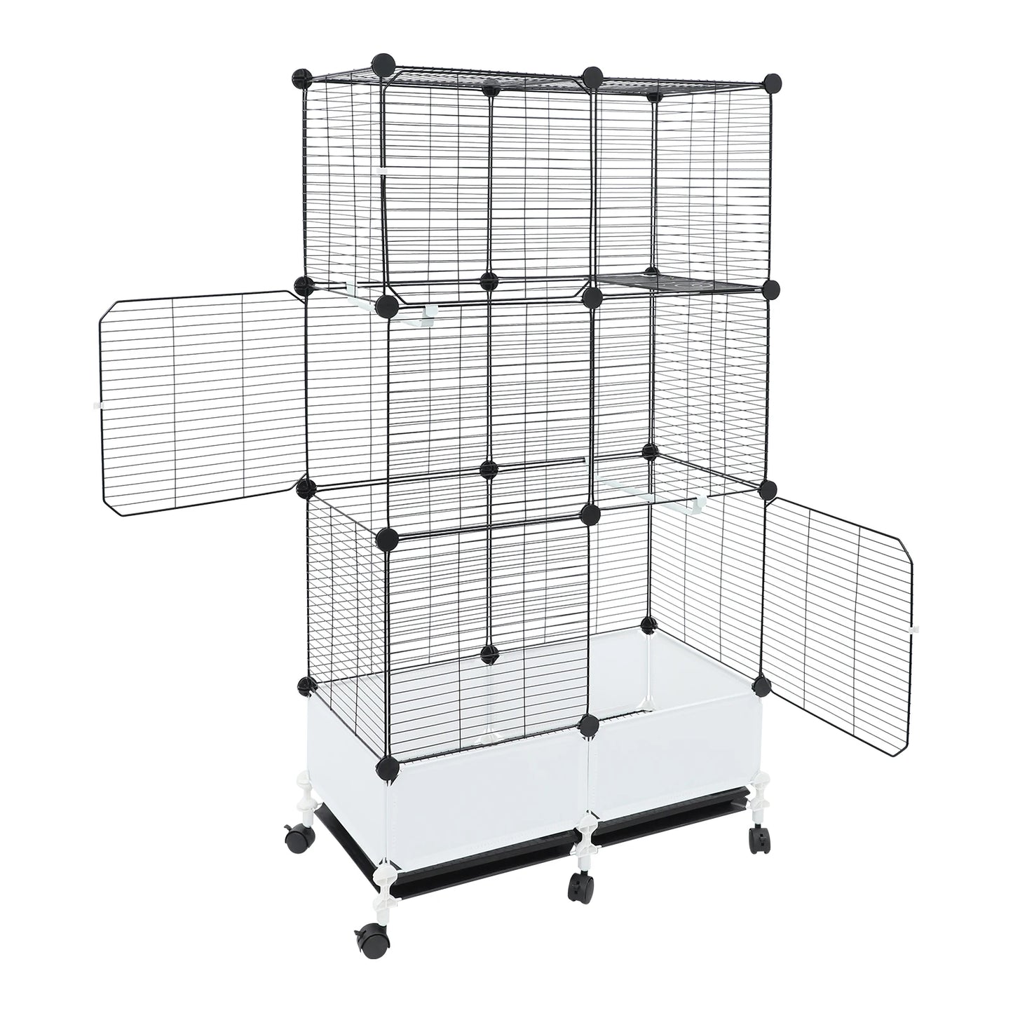 Large Parrot Cage With Splash Guard And Six Locking Wheels