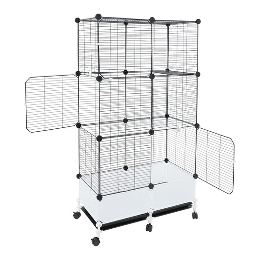 Large Parrot Cage With Splash Guard And Six Locking Wheels
