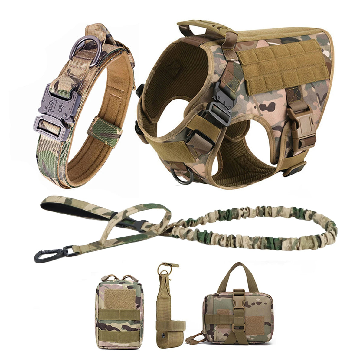 Tactical Nylon Dog Harness Padded Vest With Quick Release Buckle