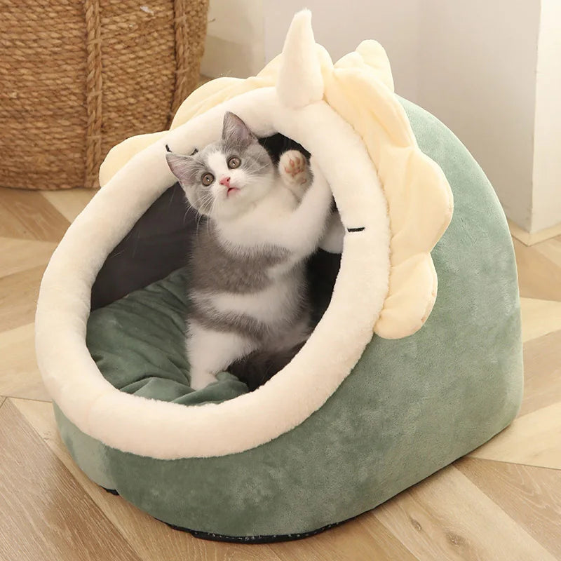 Deep Sleep Cat Bed Cartoon Foldable Pet Bed For Cats