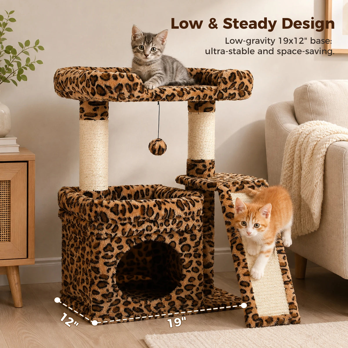 PAWZ Road Multi Tier Cat Tree With Sisal Scratching Post And Perch