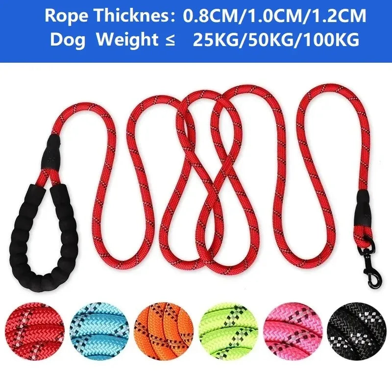 Pet Collar Leash Set Adjustable Long Reinforced Anti-pull Small Medium Large Dog Sturdy Safe Nylon Outdoor Walking Training Outfit