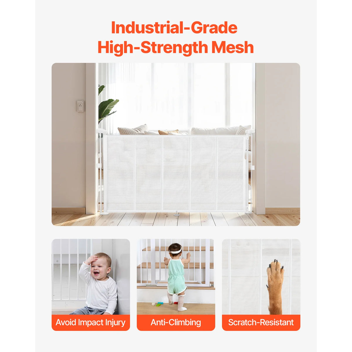 SucceBuy Retractable Baby Gate For Child And Pet Protection