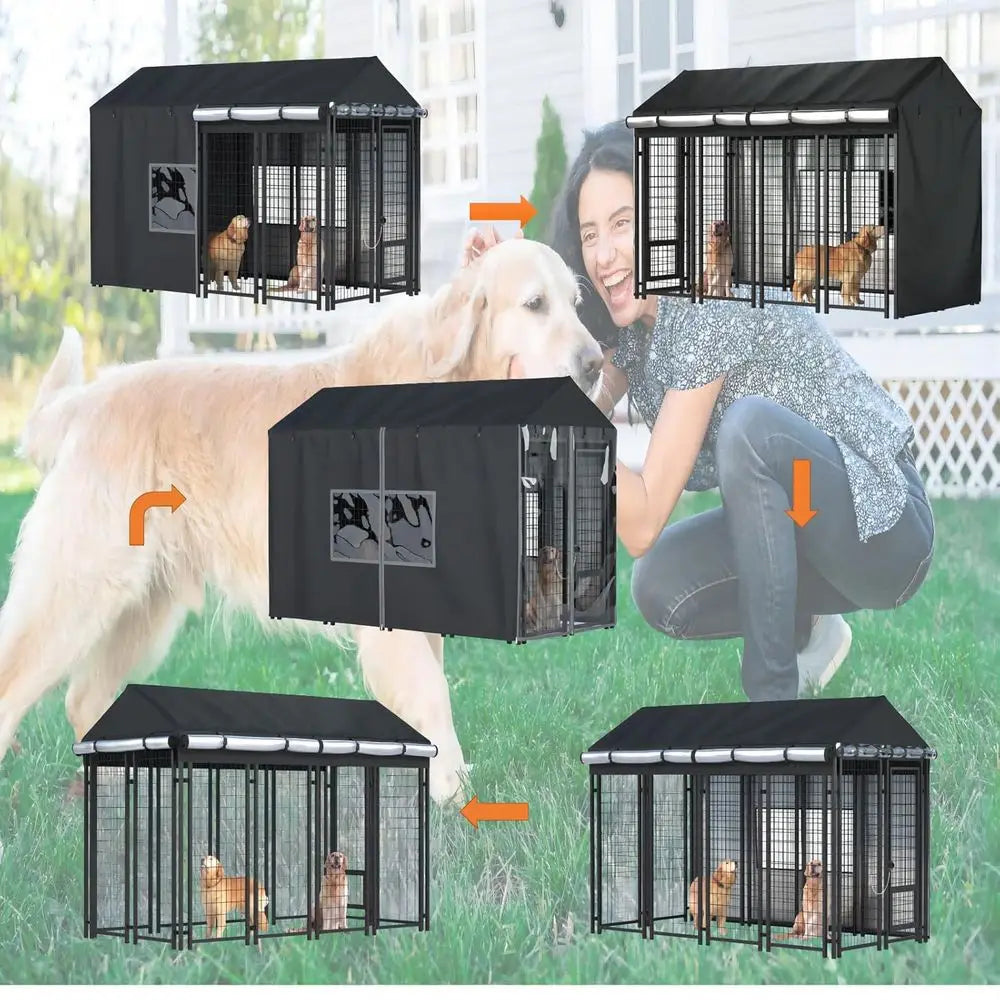 Outdoor Dog Kennel Cover Heavy Duty Waterproof Protection