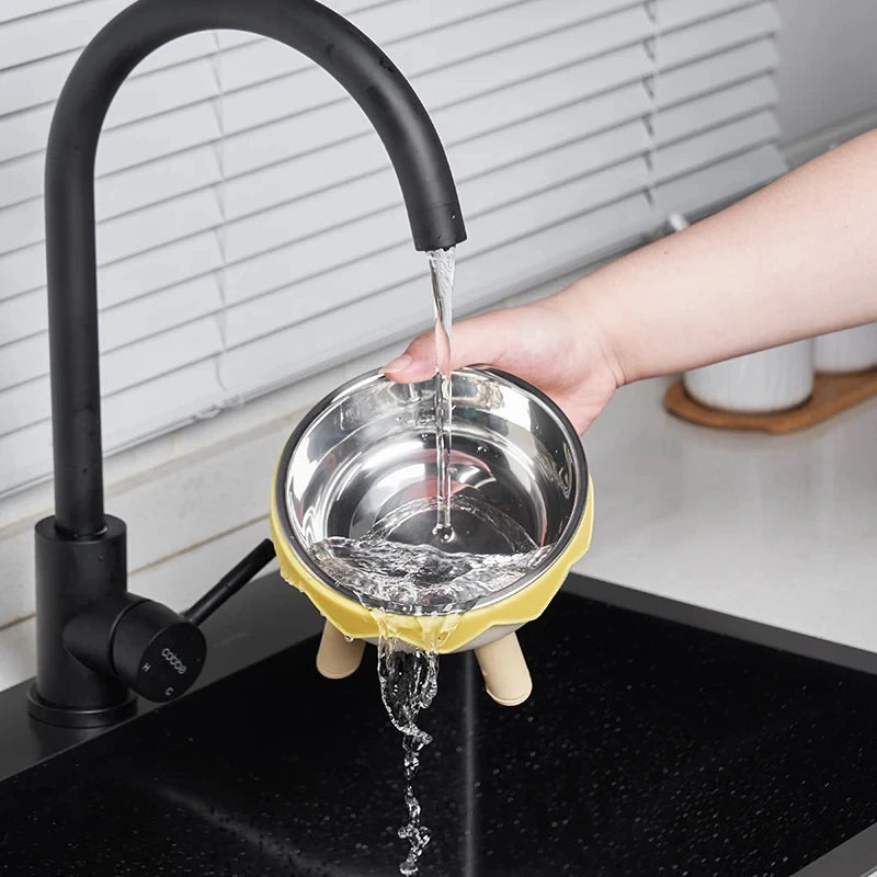 Dopamine Elevated Pet Bowl Cat Dog Large Capacity Neck Protection Stainless Steel Anti Slip Household Daily Feeding Dish