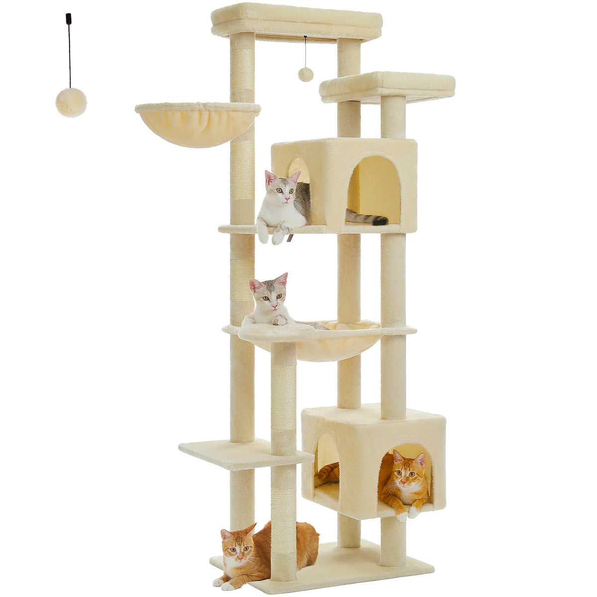 Pawz Road Large Multi-Level Plush Cat Tree With Scratching Posts