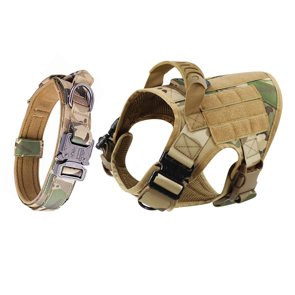 Padded Adjustable Nylon Dog Harness And Collar Combo