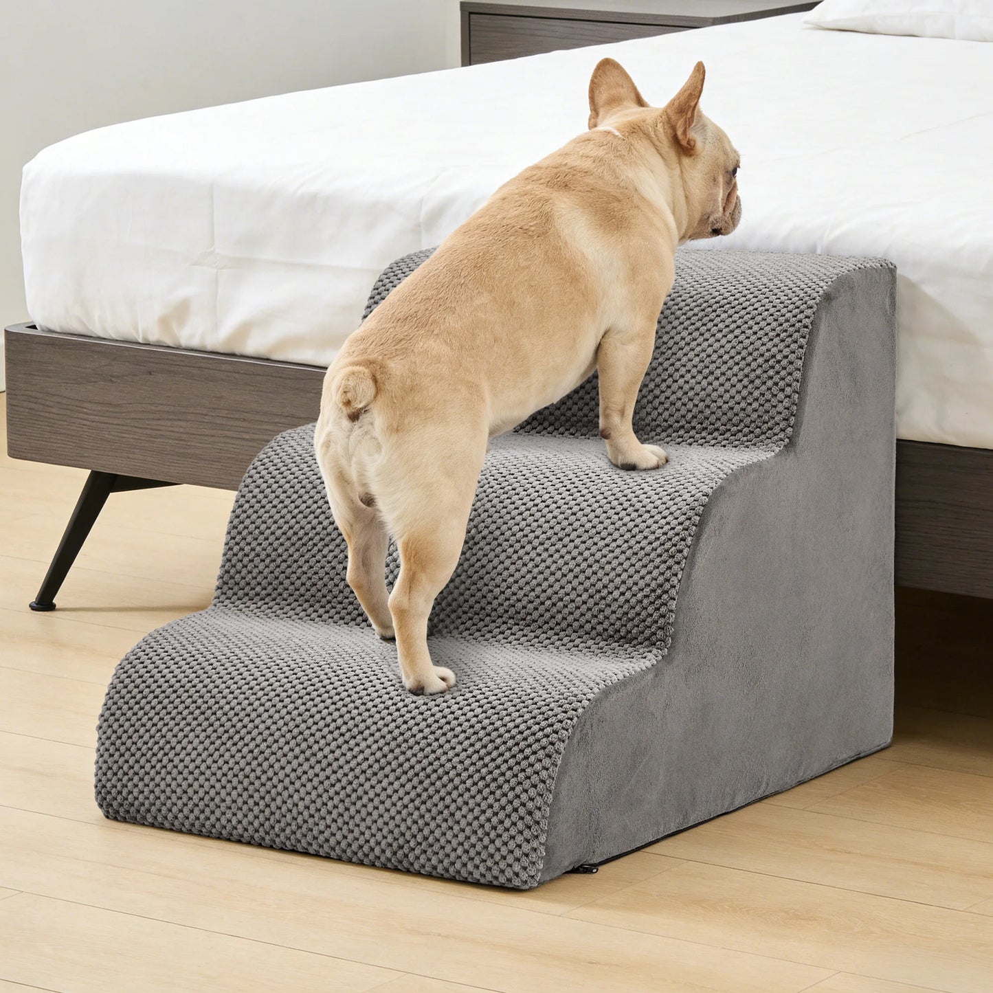 Curved Foam Dog Steps Ramp For Small Dogs Indoors Safe