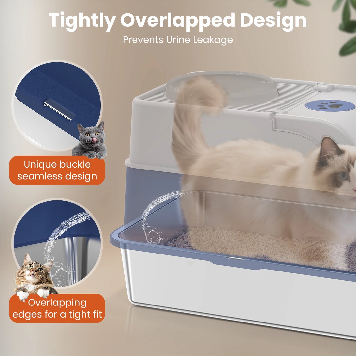 Cityflee Stainless Steel Cat Litter Box with Lid and Scoop