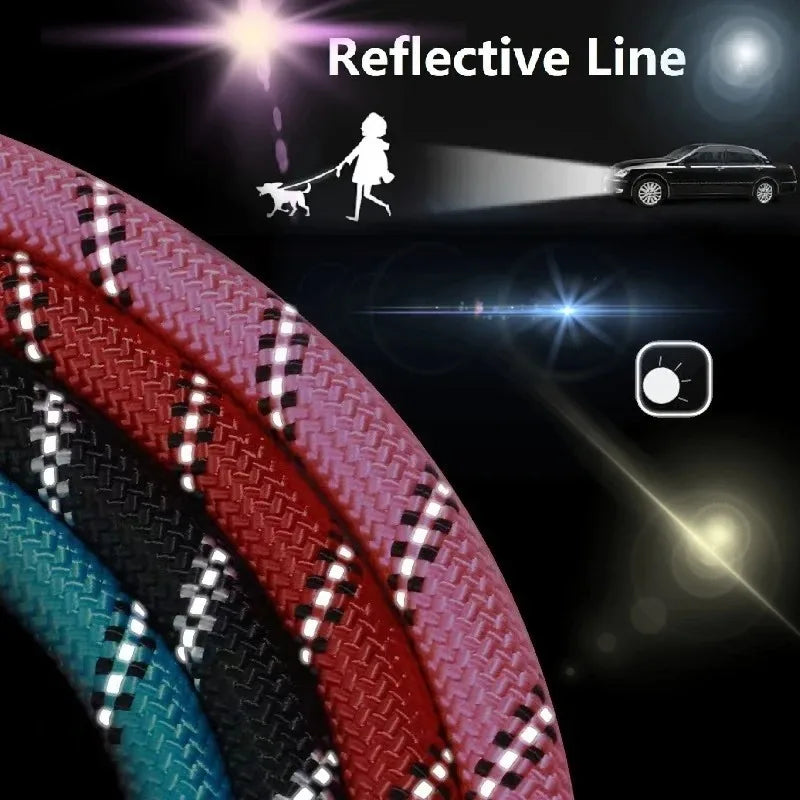 Pet Collar Leash Set Adjustable Long Reinforced Anti-pull Small Medium Large Dog Sturdy Safe Nylon Outdoor Walking Training Outfit
