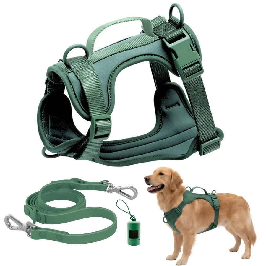 Adjustable Dog Harness with Lift Handle, Soft PVC Breathable Pet Vest S, Black
