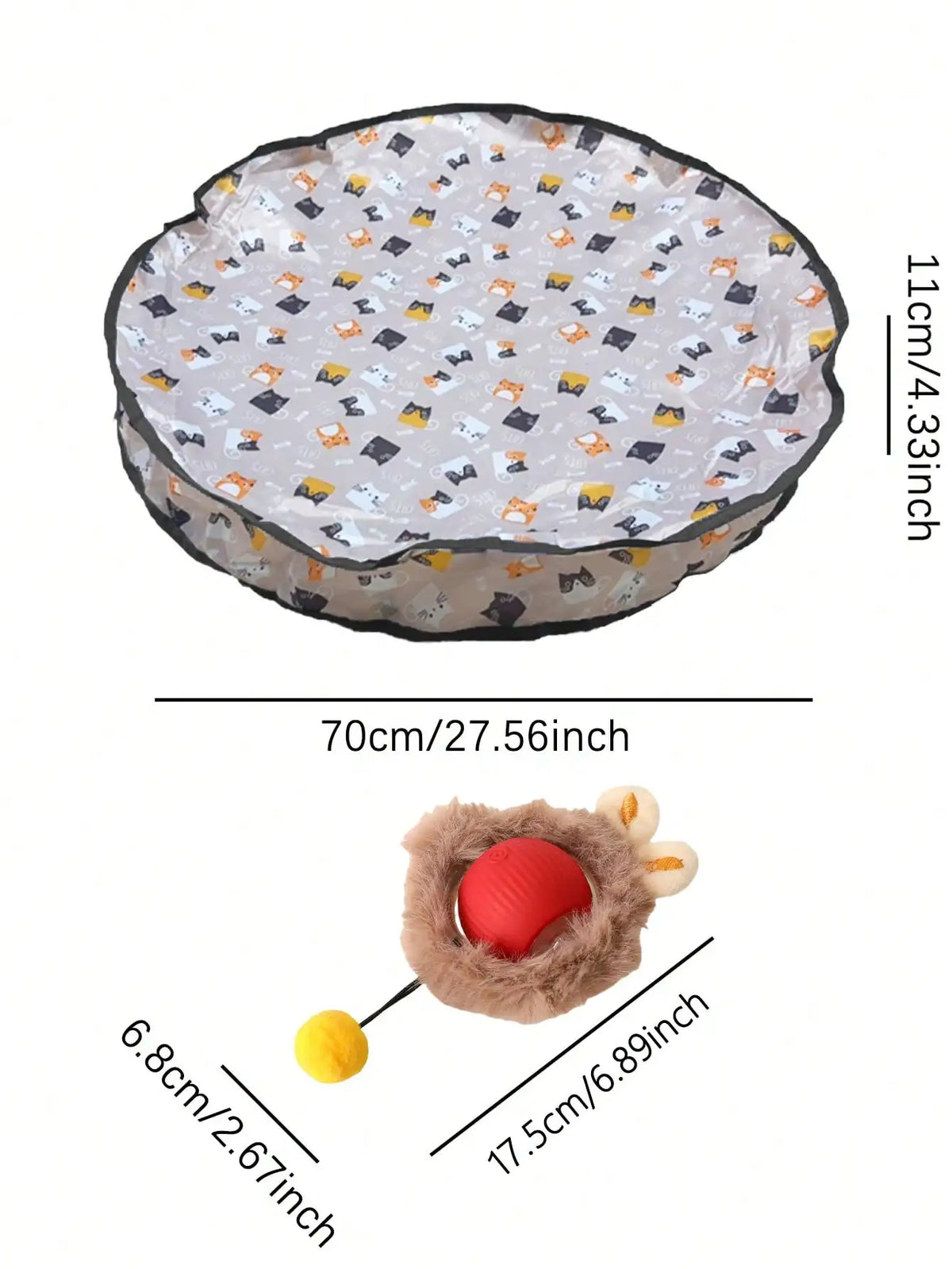 Electric Cat Hunting Toy Set With Light Chasing Ball