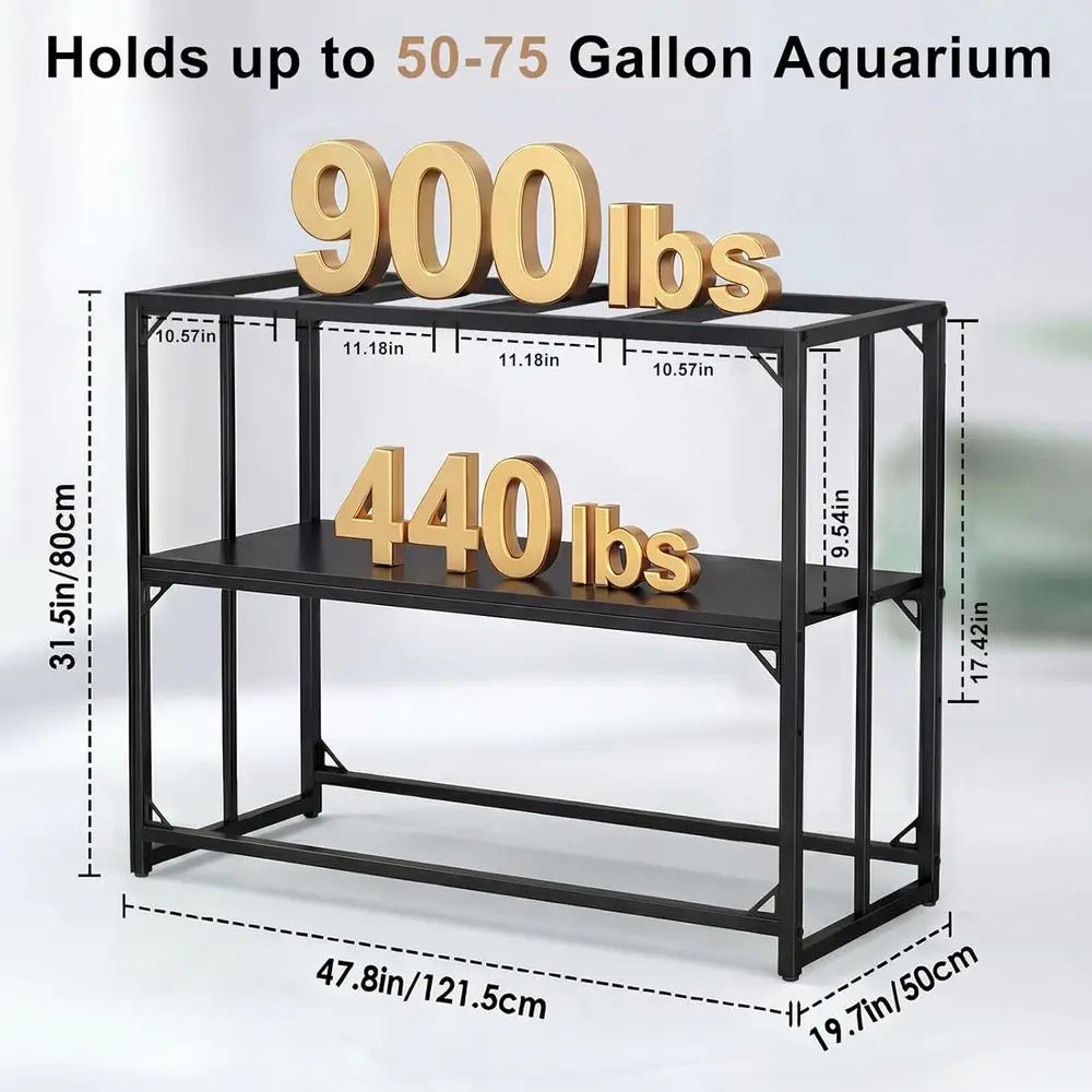 Heavy Duty Metal Aquarium Tank Stand For 50-75 Gallon Tanks
