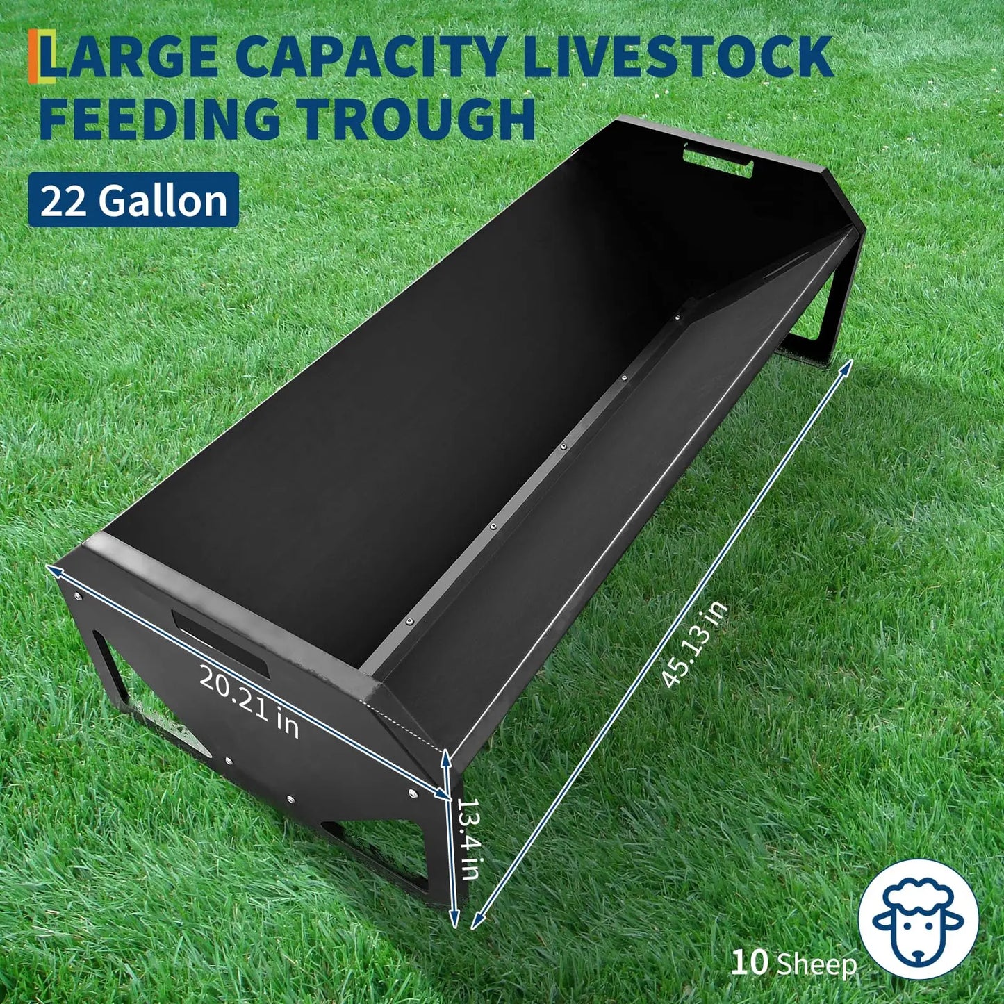 HiMISS Galvanized Steel Livestock Feeder With Rustproof V Shaped Bottom