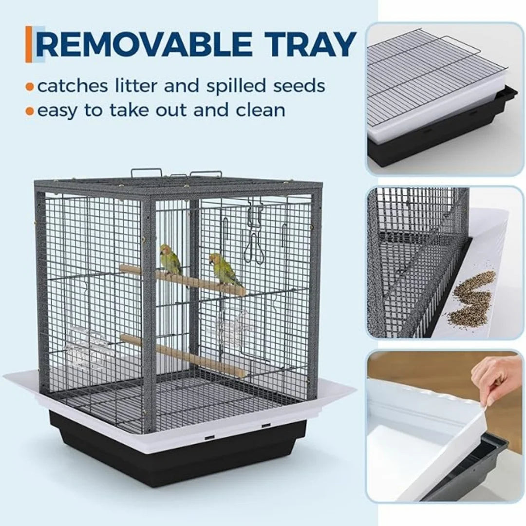 Iron Parrot Cage Luxury Breeding Bird Villa Tiger Skin Peony