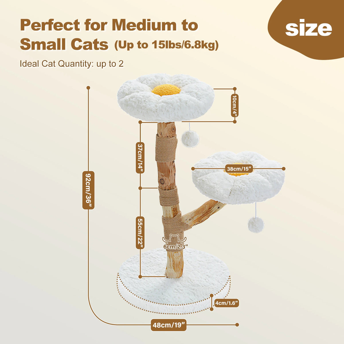 PAWZ Road Flower Cat Tree With Two Perches
