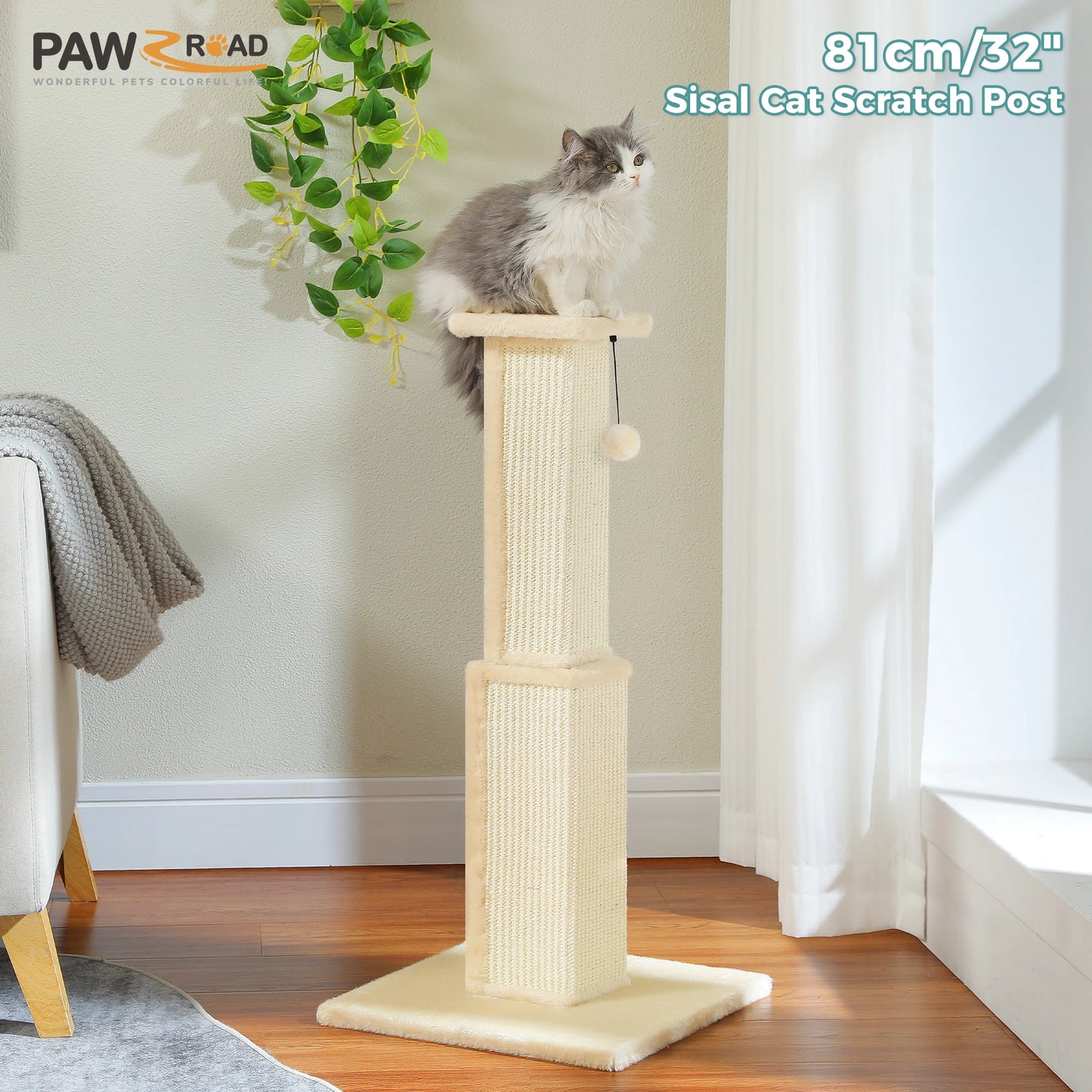 PAWZ Road Cat Scratching Post For Indoor Cats With Sisal