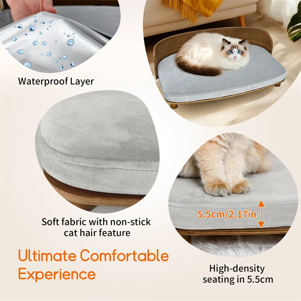 Borwart Elevated Wooden Pet Sofa Bed For Dogs And Cats