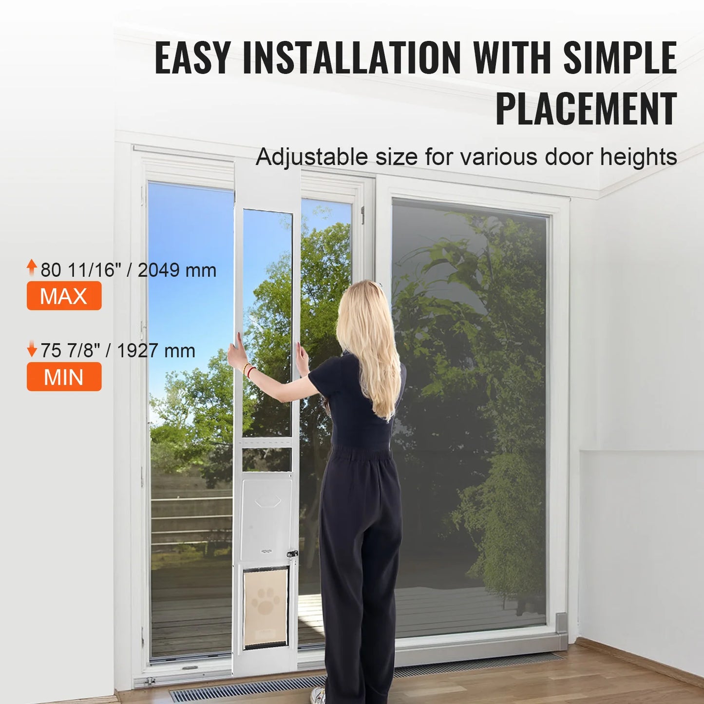 Adjustable Dog Door For Sliding Glass Door Aluminum Frame