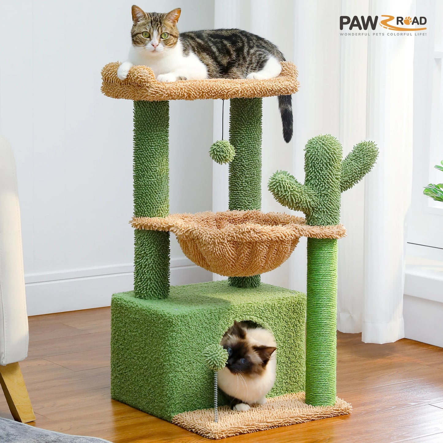 PAWZ Road 4-In-1 Cat Tree With Condo Scratching Post