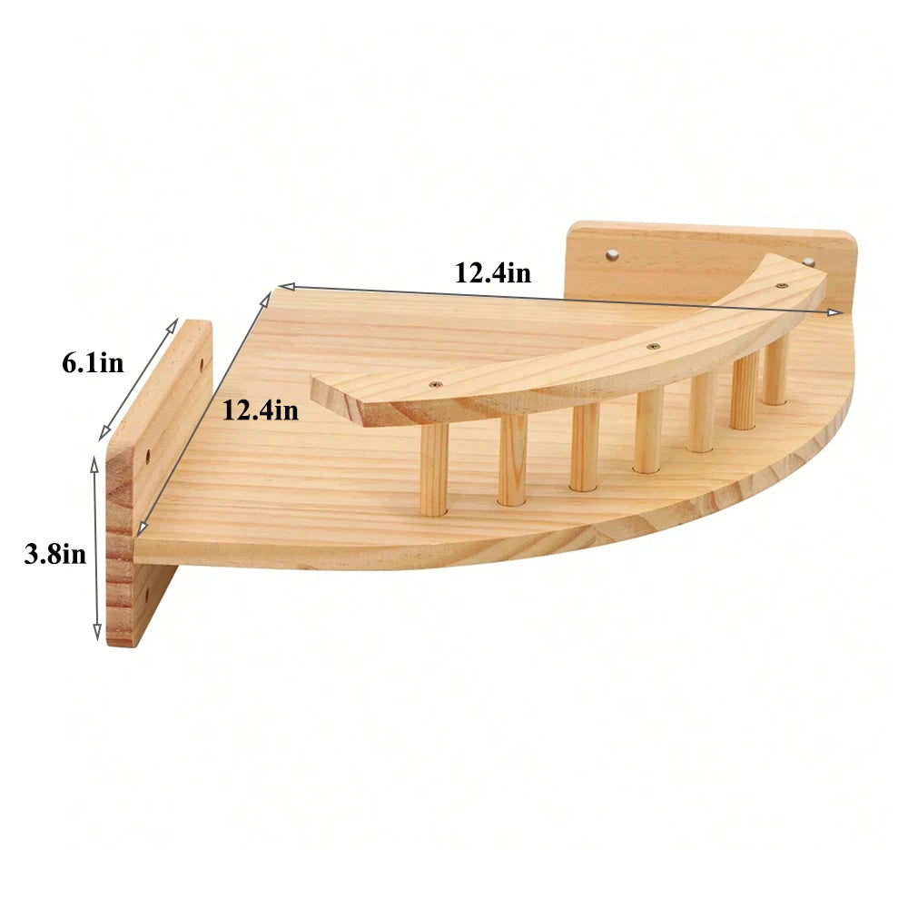 PETRAVEL Cat Climbing Shelf Wall Mounted Four Step Scratching Post