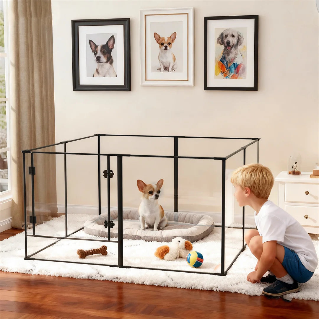 Bingopaw 8 Panel Acrylic Dog Playpen Indoor Pet Fence