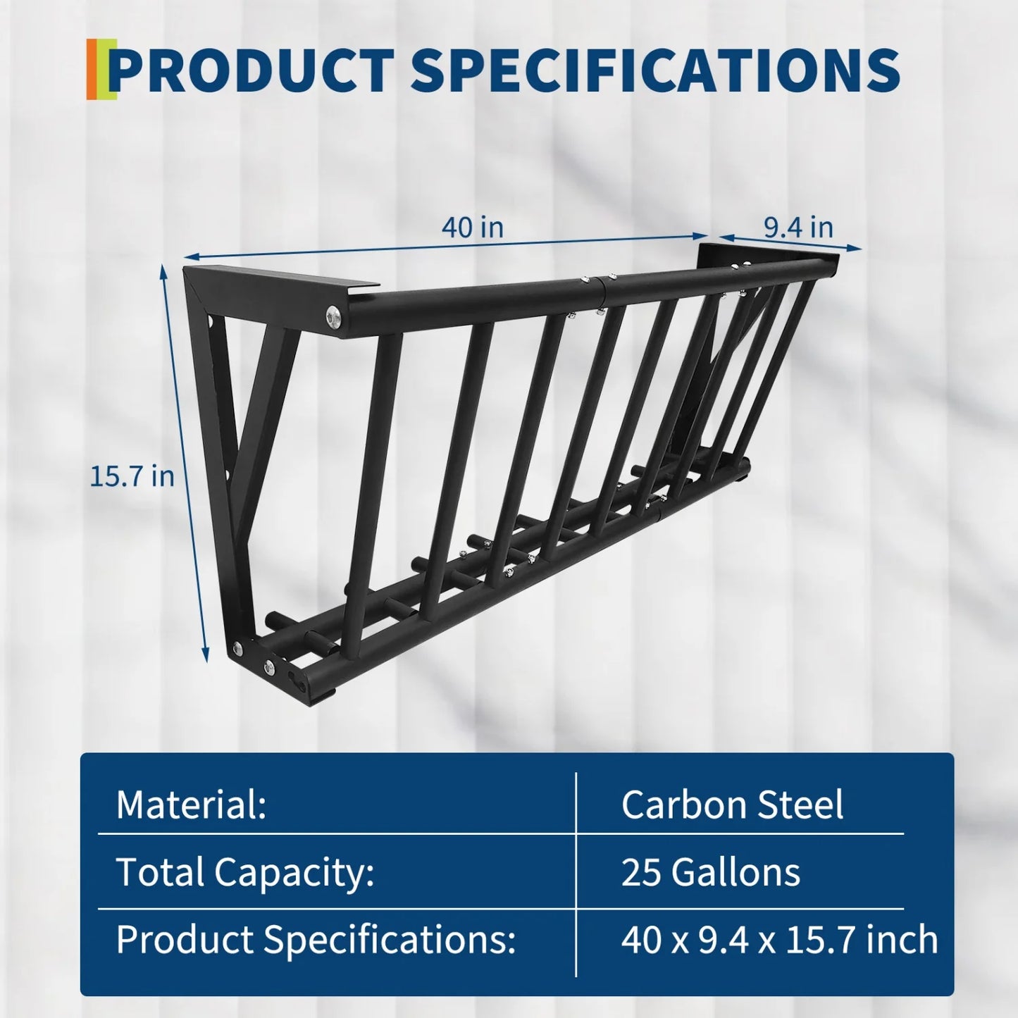 HiMISS Wall Mount Hay Feeder Rack Heavy Duty Carbon Steel