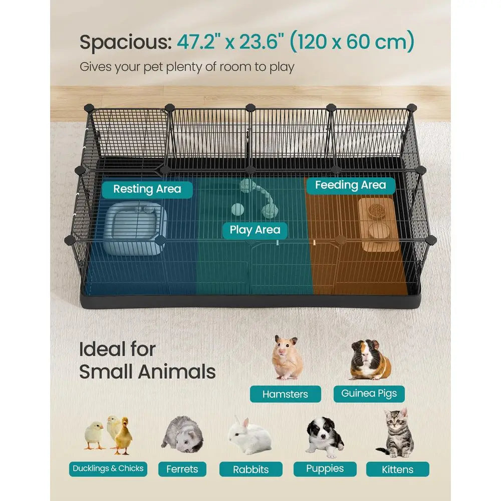 XMSJ Guinea Pig Cage and Playpen With Waterproof Mat