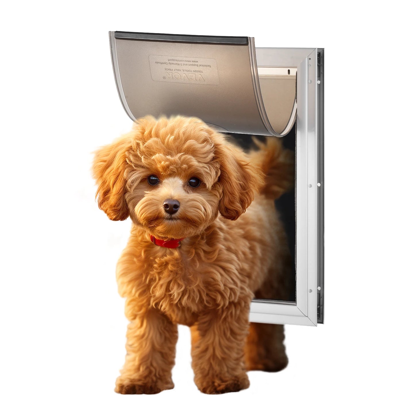 SucceBuy Aluminum Pet Door With Lockable Flap Weatherproof