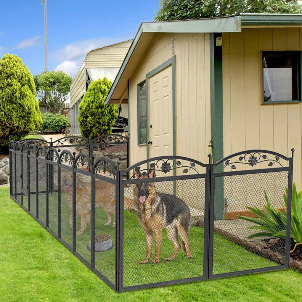 BINGOPAW Foldable Metal Dog Playpen With Secure Gate And Mat