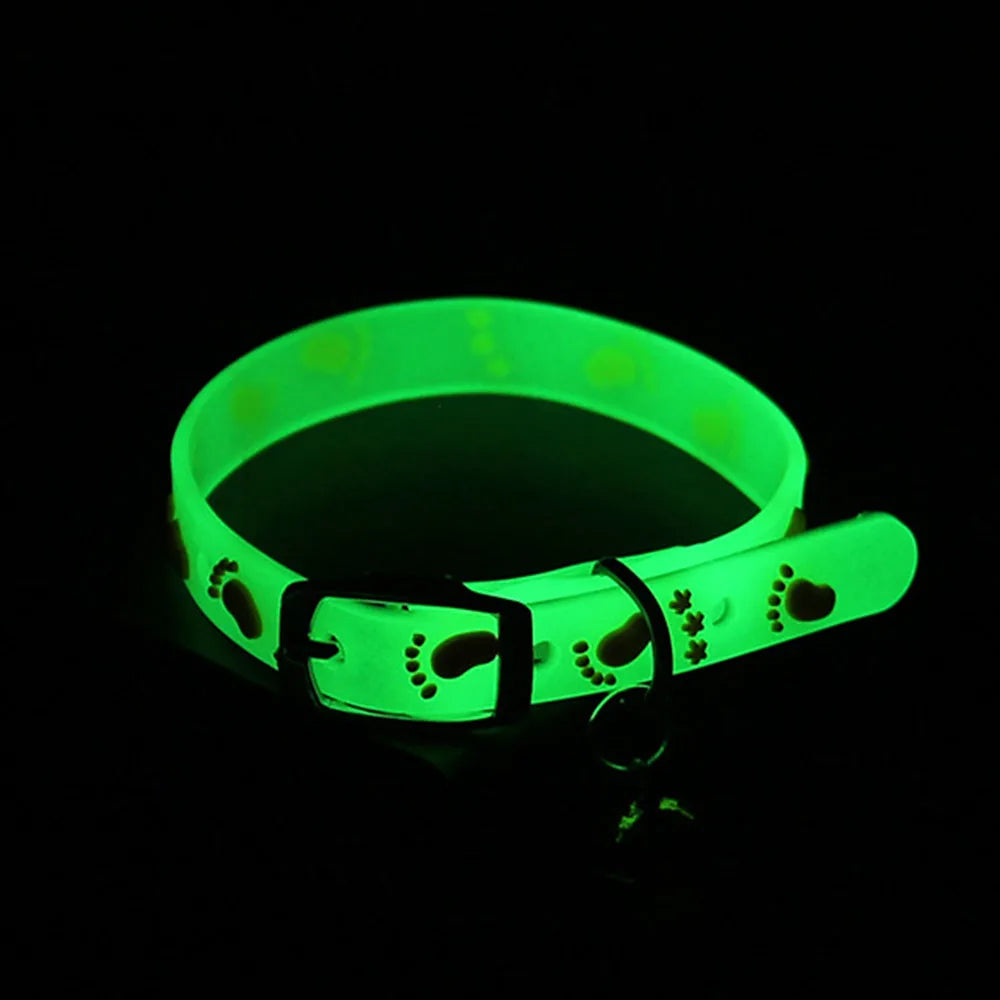 Luminous Silicone Cat Necklace With Bell Collar