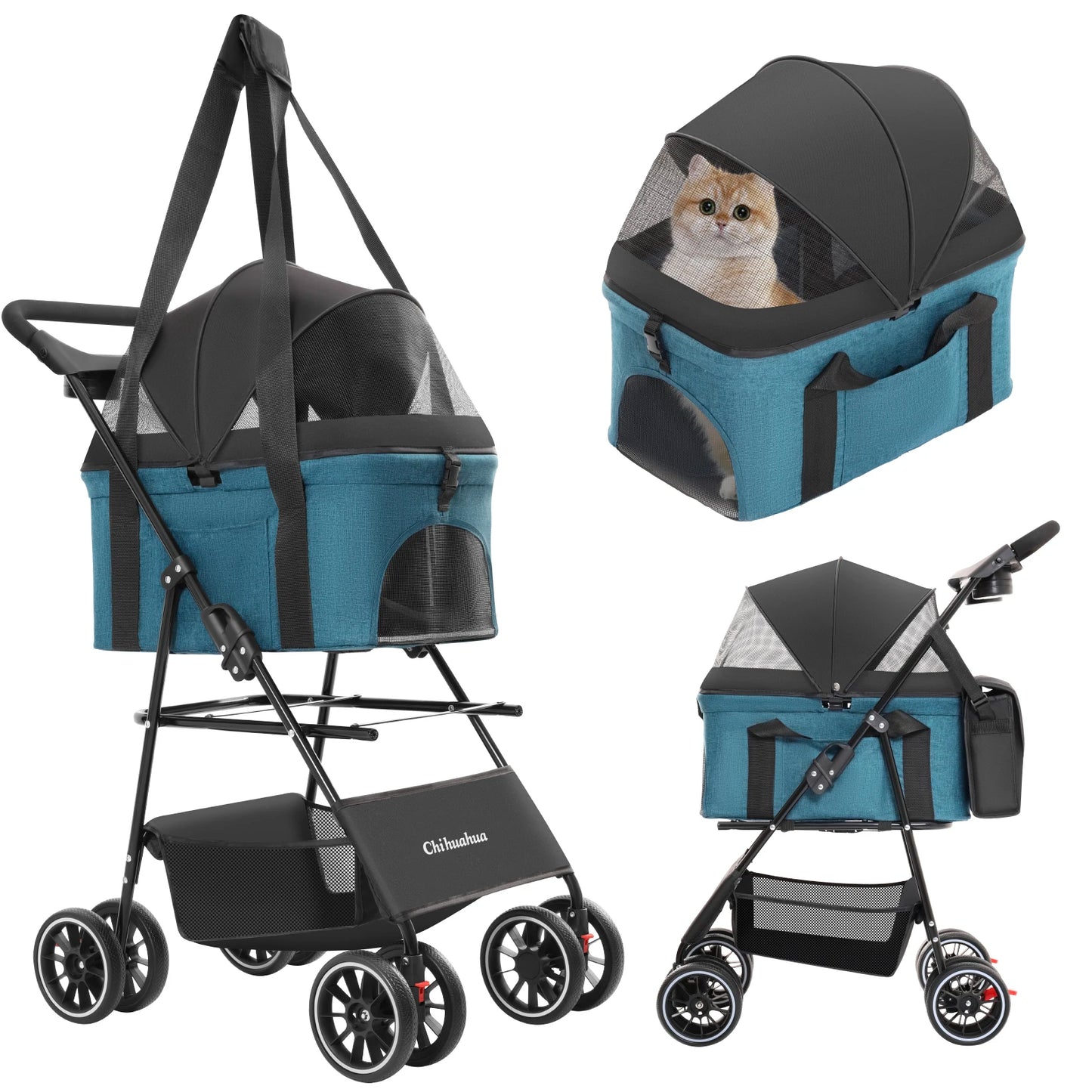 CHIHUAHUA 3 In 1 Pet StrollerPro For Dogs And Cats