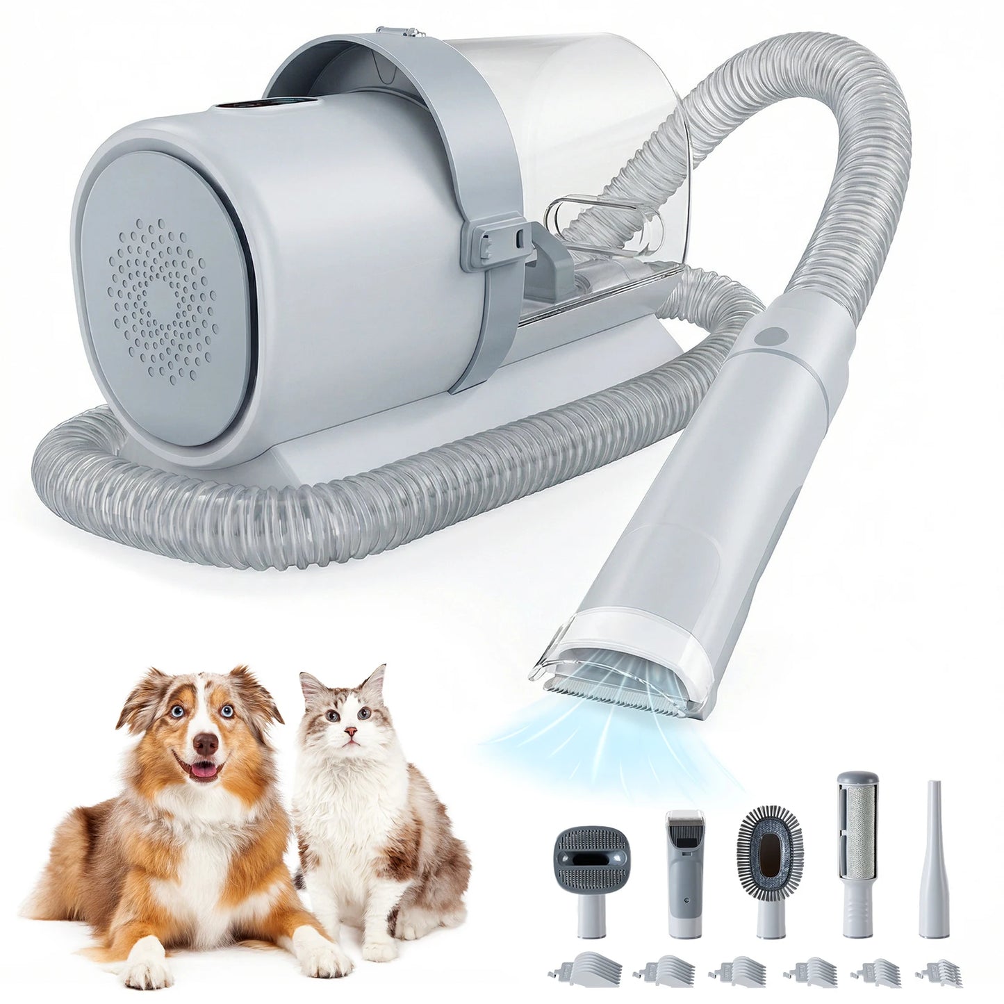 Cordless Low Noise Pet Grooming Vacuum Kit With Suction Modes