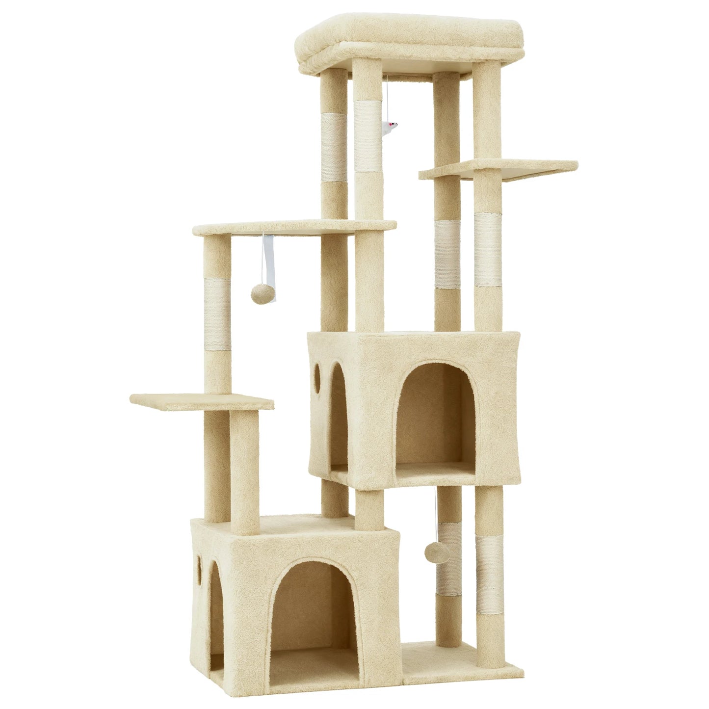 HiMISS Cat Tree Tower For Large Cats Maine Coon With Perch And Condos