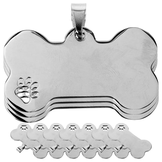 YTYIN Engraved Stainless Steel Dog Tags 10 Pcs For Pets