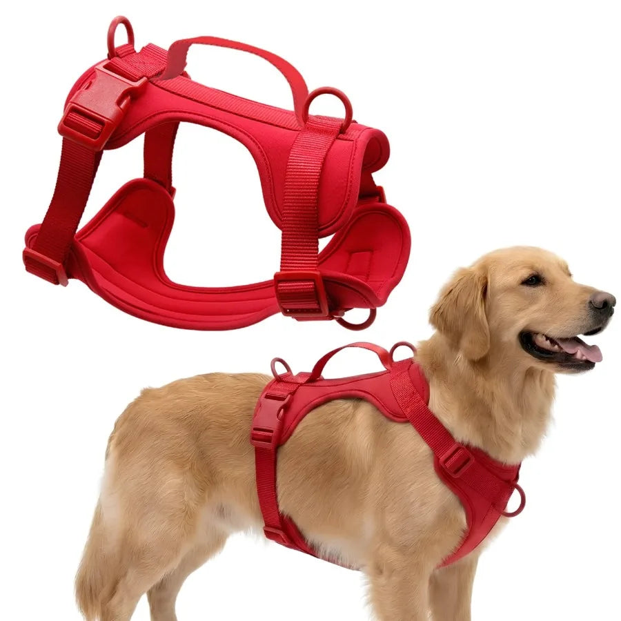 Adjustable Dog Harness with Lift Handle, Soft PVC Breathable Pet Vest S, Black