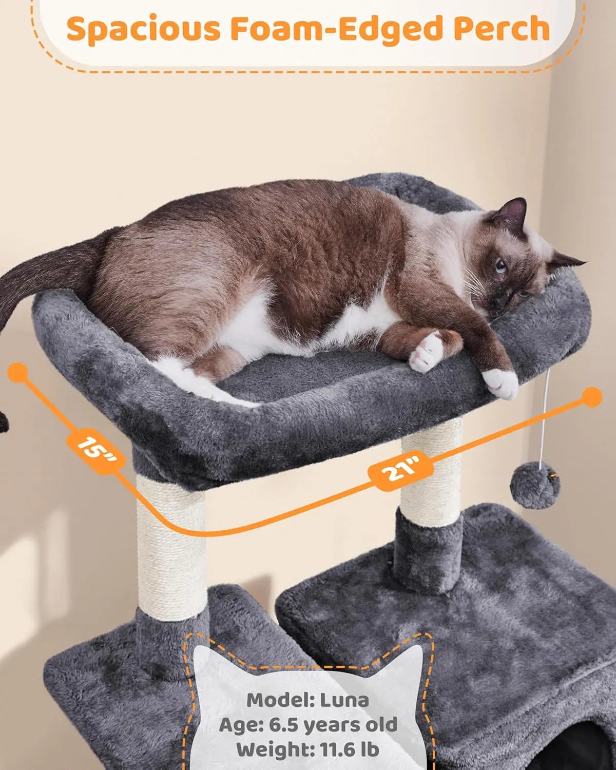 Cat Tree With Scratching Posts Condo Hammock Platform