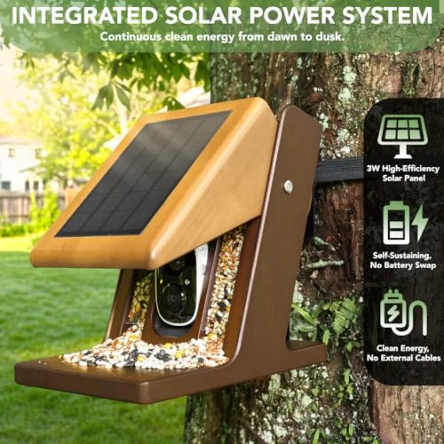SHXI Solar Powered Smart Bird Feeder With Camera AI Identification