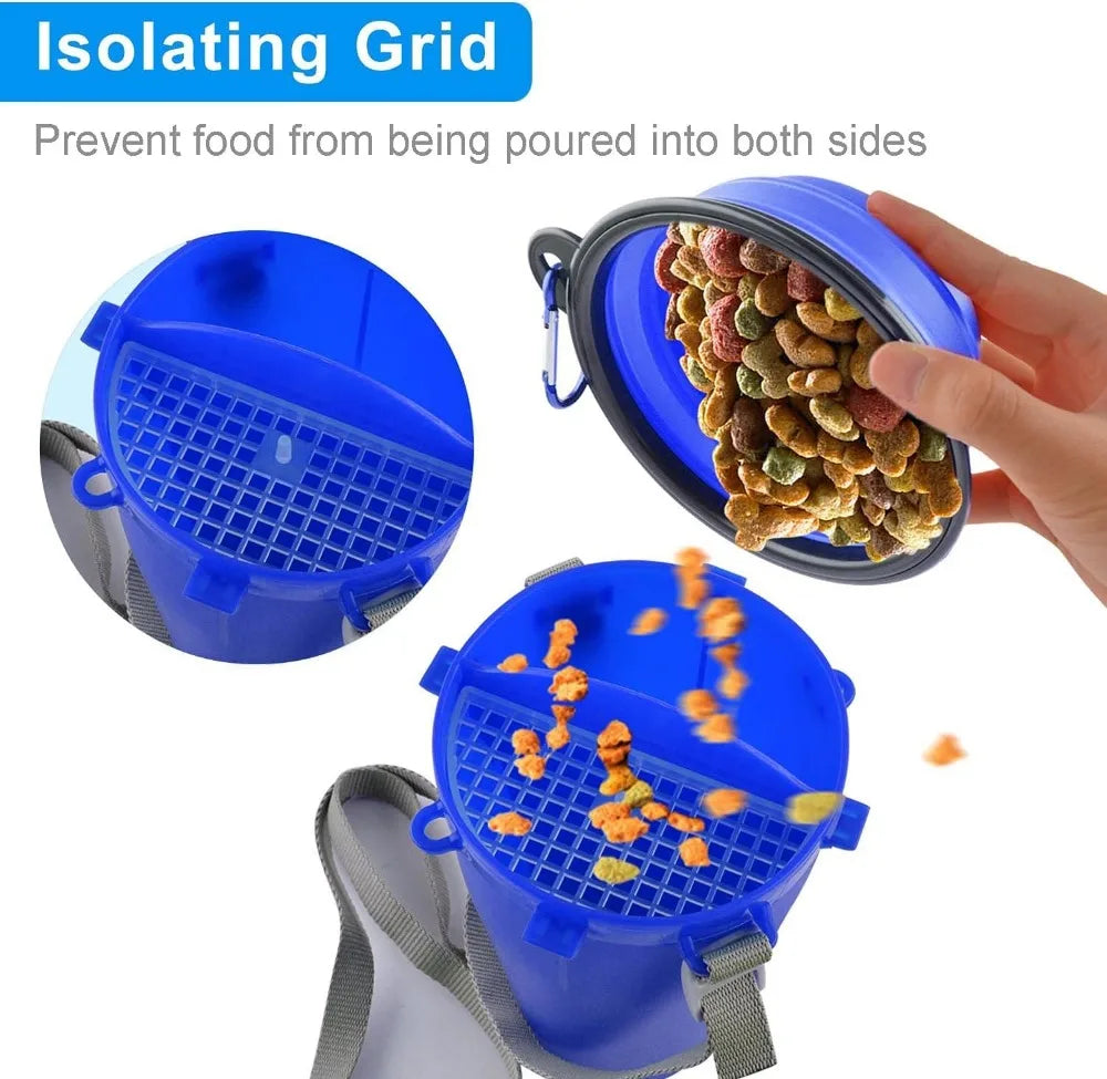 2-In-1 Dog Travel Water Bottle With Collapsible Bowls For Outdoor Activities