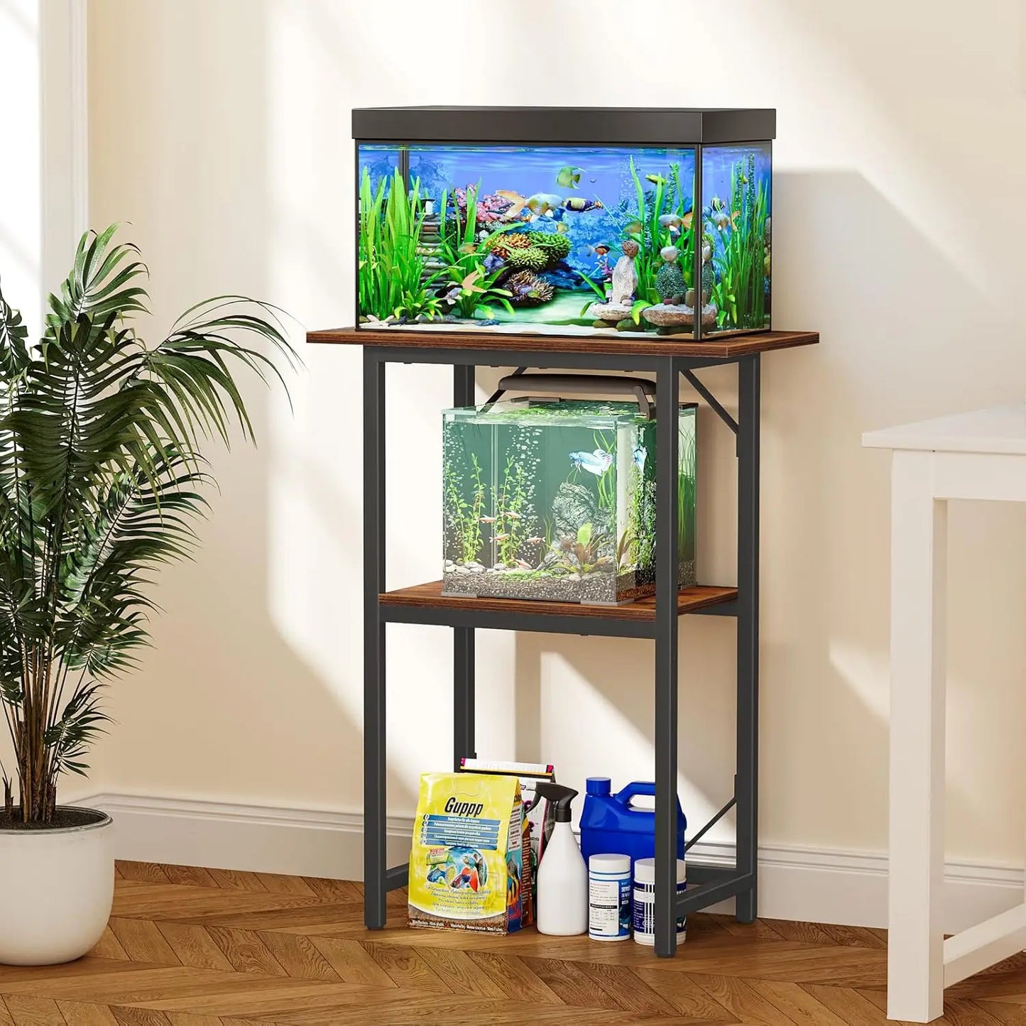 Heavy Duty 2-Tier Aquarium Stand For Freshwater Tanks