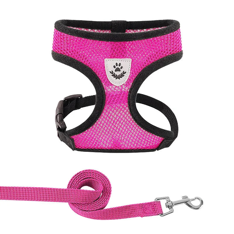 Mesh Vest Harness Adjustable Breathable Reflective Small Dog Cat Safe Polyester Summer Outdoor