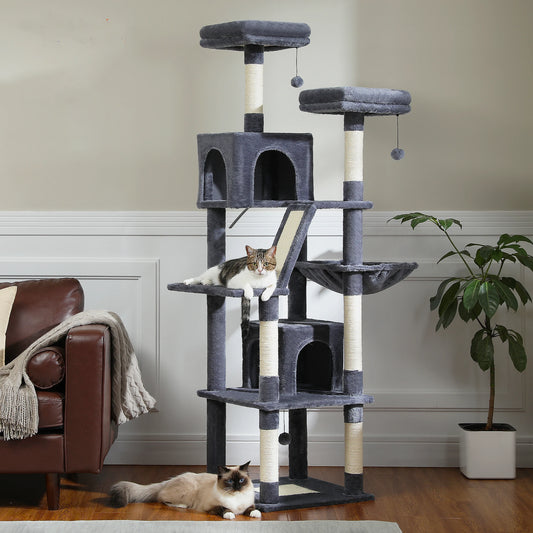Pawz Road Large Multi-Level Plush Cat Tree With Scratching Posts